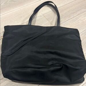 A New Day Black Tote Bag with Ruched Texture